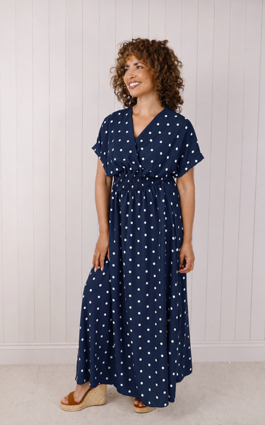 Polka Dot Dress with V Front