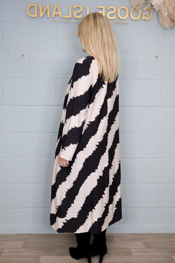 Brush Stroke Print Dress