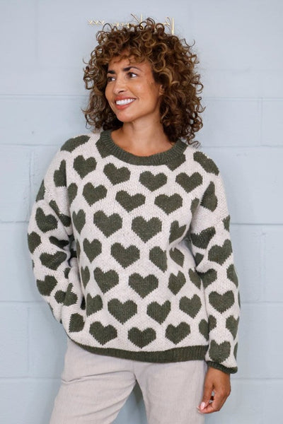 Heart Print Knit