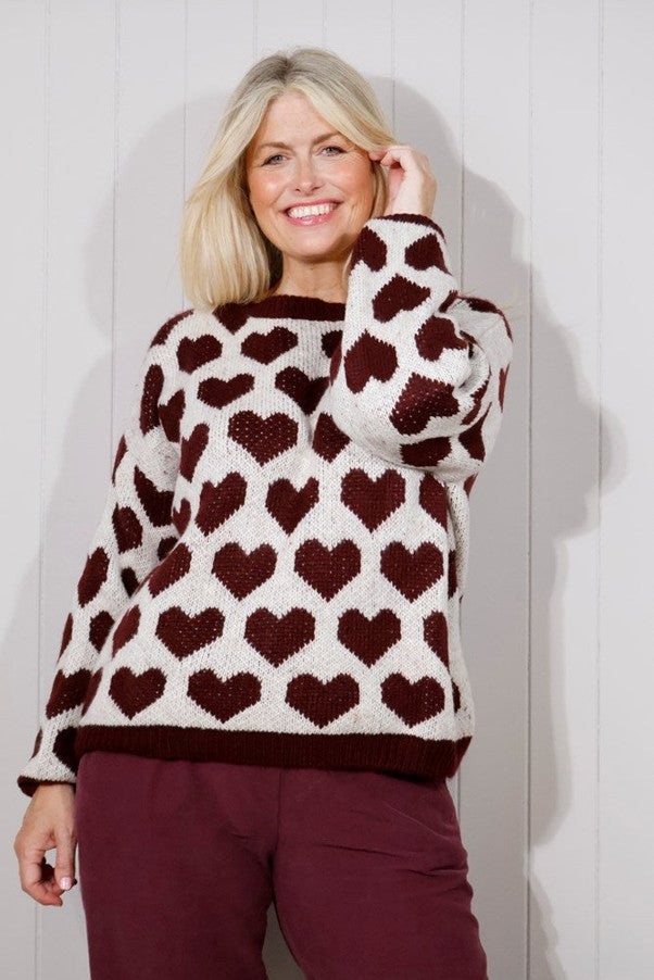 Heart Print Knit