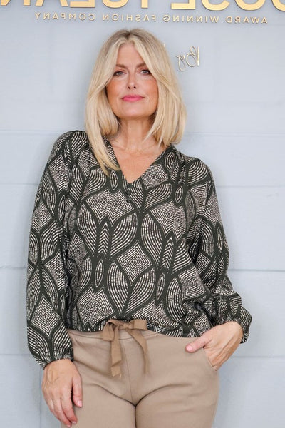 Monochrome Leaf Blouse