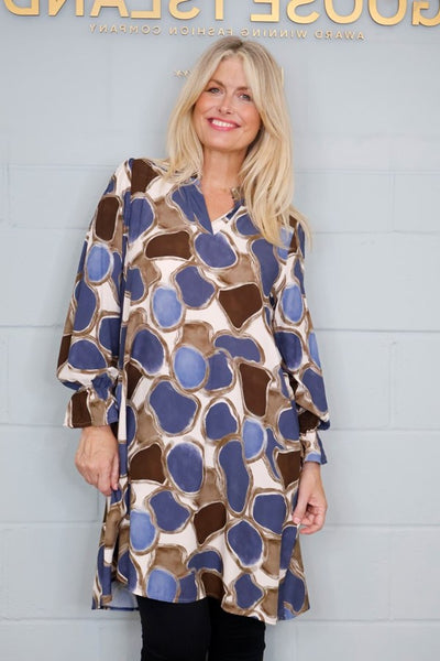 Abstract Pebble Print Tunic