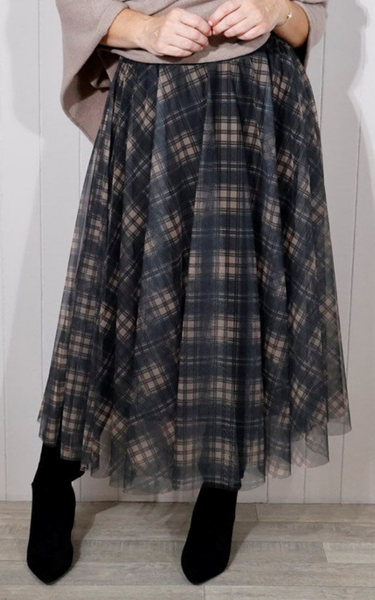 Checked Tulle Skirt