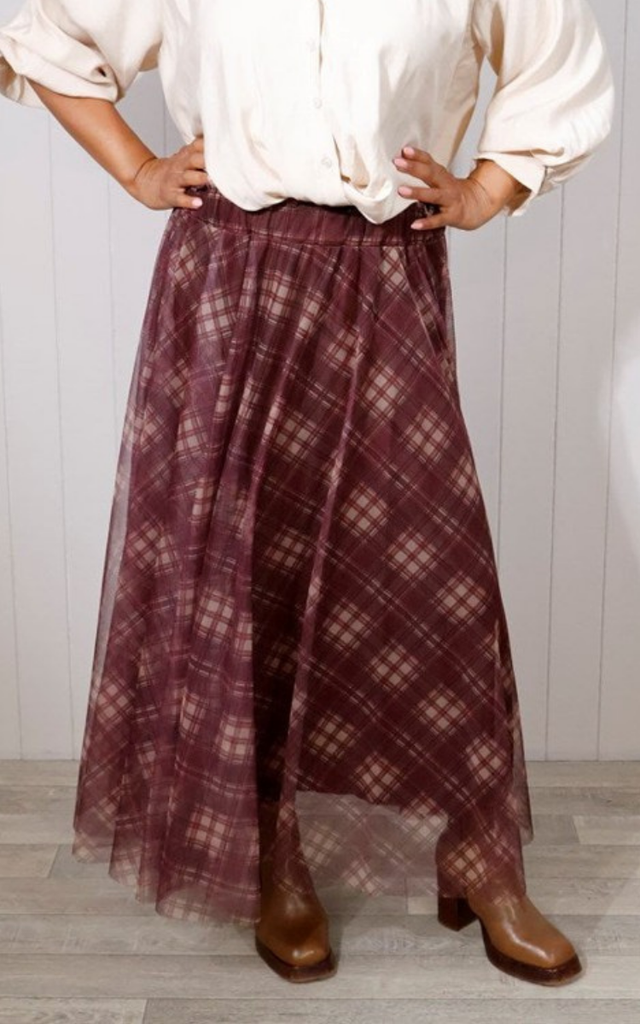 Checked Tulle Skirt