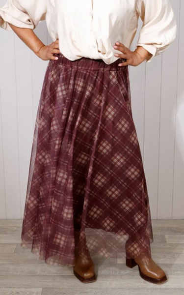 Checked Tulle Skirt