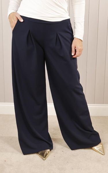 Pleat Front wide leg trouser