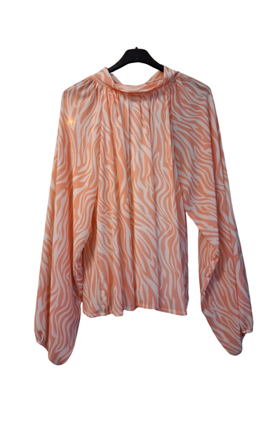 Bow Back Zebra Print Blouse
