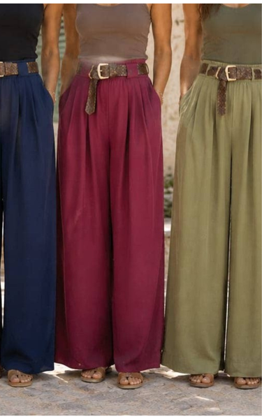 Belted Wide Leg Trousers