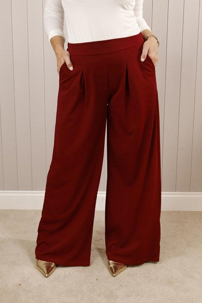 Pleat Front wide leg trouser