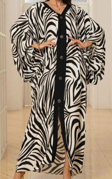 Zebra Print Glam Kaftan